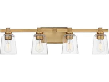 Maxim Lighting Cubos 4-Light Natural Aged Brass Vanity Light MX21384CLNAB