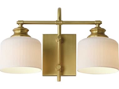 Maxim Lighting Bisque 2-Light Natural Aged Brass Vanity Light MX21492WTNAB