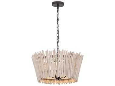 Maxim Lighting Baywood 4-Light Textured Bronze Drum Pendant MX22424WWTBZ