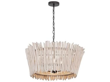 Maxim Lighting Baywood 4-Light Textured Bronze Drum Pendant MX22426WWTBZ