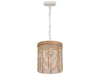 Maxim Lighting Vannerie 1-Light Ecru Brown Cylinder Mini Pendant MX22441NAEC