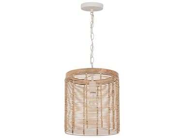 Maxim Lighting Vannerie 1-Light Ecru Brown Cylinder Mini Pendant MX22442NAEC