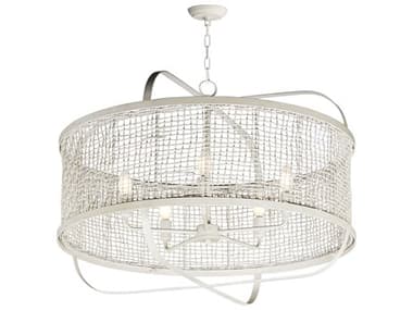 Maxim Lighting Cestino 5-Light Weathered White Drum Pendant MX22475WWT