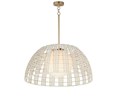 Maxim Lighting Macrame 1-Light Gold White Dome Globe Pendant MX22482SWGLD