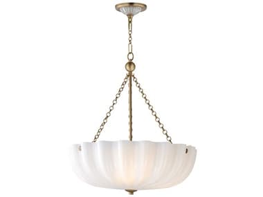 Maxim Lighting Bundt 3-Light White Natural Aged Brass Bowl Pendant MX22653WTNAB