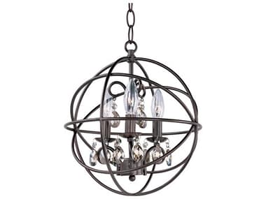 Maxim Lighting Orbit 12" Wide 3-Light Oil Rubbed Bronze Crystal Glass Candelabra Globe Chandelier MX25140OI