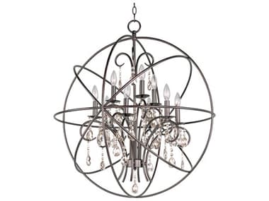 Maxim Lighting Orbit 30" Wide 9-Light Oil Rubbed Bronze Crystal Glass Candelabra Globe Chandelier MX25145OI