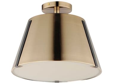 Maxim Lighting Carlo 13" 1-Light Dark Bronze Heritage Brass LED Semi Flush Mount MX25170DBZHR