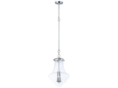 Maxim Lighting Retro 19" 6-Light Polished Nickel Glass Bell Pendant MX25189CLPN