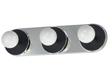 Maxim Lighting Hollywood 3-Light Black Polished Chrome Vanity Light MX26093WTBKPC