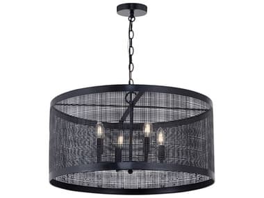 Maxim Lighting Hatcher 4-Light Black Drum Pendant MX31224BK