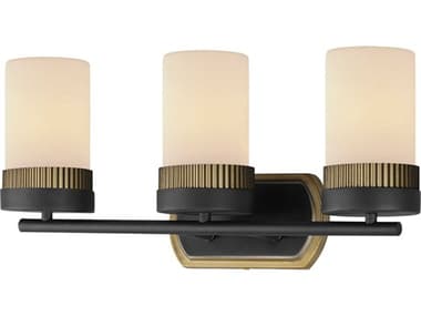Maxim Lighting Ruffles 21" Wide 3-Light Black Antique Brass Vanity Light MX32652SWBKAB