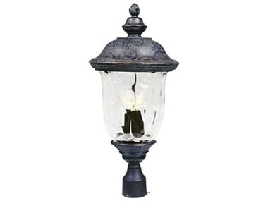 Maxim Lighting Carriage House DC & Water Glass 3 - Light 12.5'' Incandescent Outdoor Post Light MX3420WGOB