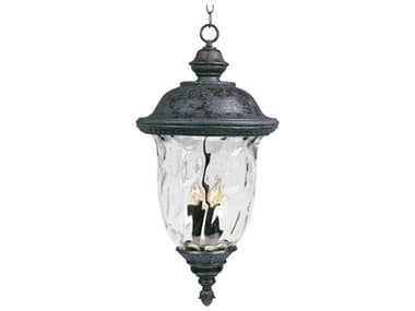 Maxim Lighting Carriage House DC & Water Glass 3 - Light 12.5'' Incandescent Outdoor Hanging Light MX3427WGOB