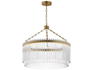 Maxim Lighting Jolie 1-Light Natural Aged Brass Drum Pendant MX38422CLNAB