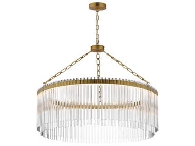 Maxim Lighting Jolie 1-Light Natural Aged Brass Drum Pendant MX38423CLNAB