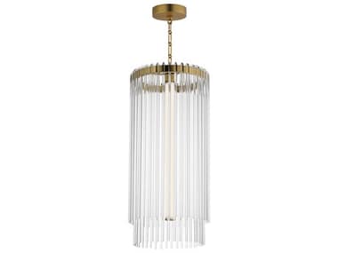 Maxim Lighting Jolie 1-Light Natural Aged Brass Cylinder Pendant MX38426CLNAB