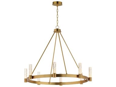 Maxim Lighting Duchess 8-Light Natural Aged Brass Linear Round Chandelier MX38446IBNAB