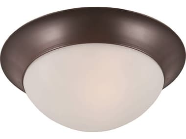 Maxim Lighting Essentials 12" 1-Light Oil Rubbed Bronze Glass Bowl Flush Mount MX5850FTOI