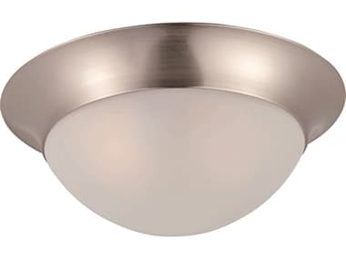 Maxim Lighting Essentials 12" 1-Light Satin Nickel Glass Bowl Flush Mount MX5850FTSN