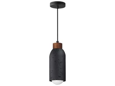 Maxim Lighting Pompeii 1-Light Lava Black Cylinder Mini Pendant MX90621LVBK