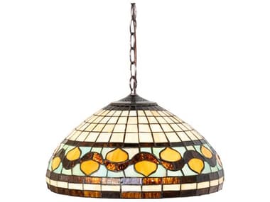 Meyda Tiffany Acorn 16" 3-Light Bronze Pendant MY115270