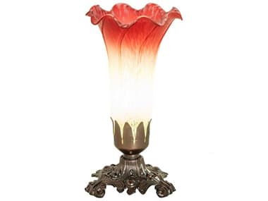 Meyda Pond Lily Mahogany Bronze Glass Table Lamp MY145780