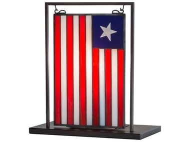 Meyda Liberian Flag Bronze Glass Table Lamp MY157630