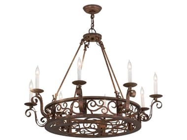 Meyda 8-Light Custom Brown Candelabra Chandelier MY174909