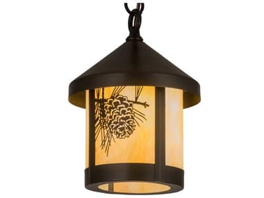 Meyda Fulton 1-Light Craftsman Brown Cylinder Mini Pendant MY186536