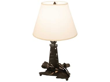 Meyda Lighthouse Black Glass Table Lamp MY198178
