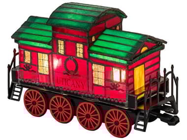 Meyda Ruby Amber Green Caboose Glass Acrylic Red Tiffany Table Lamp MY222395