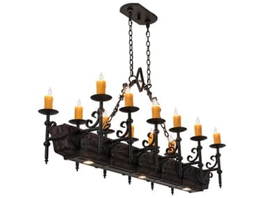 Meyda 12 3-Light Wrought Iron Black Island Pendant MY234824