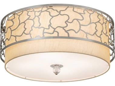 Meyda 12-Light Steel Glass LED Drum Round Flush Mount MY235575