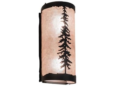 Meyda Tall Pines 12" 2-Light Oil Rubbed Bronze Glass Wall Sconce MY236746