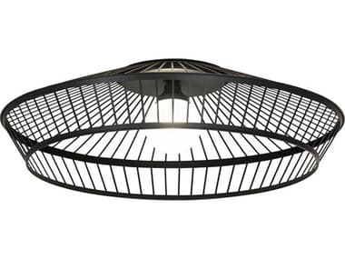 Meyda Cilindro 1-Light Solar Black Round Flush Mount MY236964