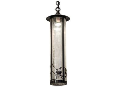 Meyda Fulton 8" 1-Light Craftsman Brown Glass Cylinder Lantern Mini Pendant MY237650