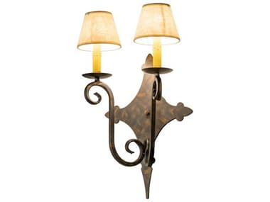 Meyda Angelique 22" Tall 2-Light French Bronzed Wall Sconce MY237715