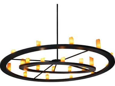 Meyda 24-Light Black Glass Round Chandelier MY237793