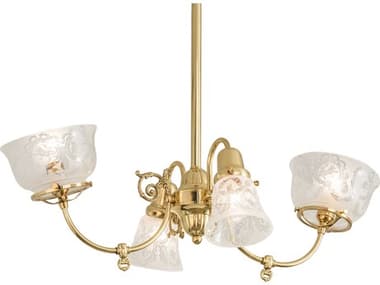 Meyda Revival Gas And Electric 31" Wide 4-Light Polished Brass Glass Chandelier MY242592