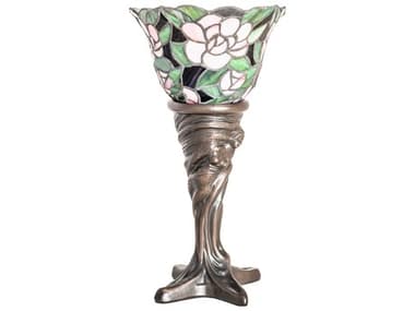 Meyda Begonia Mahogany Bronze Glass Tiffany Table Lamp MY244878
