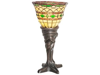 Meyda Tiffany Roman Mahogany Bronze Glass Table Lamp MY244883