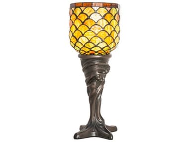 Meyda Acorn Mahogany Bronze Glass Tiffany Table Lamp MY245422