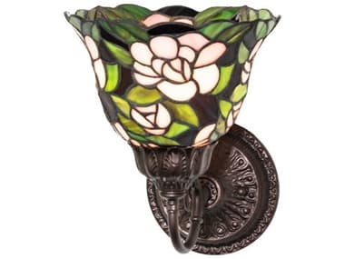 Meyda Begonia 1-Light Mahogany Bronze Traditional Wall Sconce MY245429