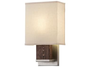 Meyda 1-Light Nickel Natural Wood Wall Sconce MY245963