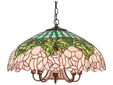 Meyda Cabbage Rose Mahogany Bronze 9-light 22'' Wide Mini Chandelier MY246607