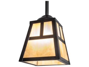 Meyda 1-Light Craftsman Brown Glass Lantern Mini Pendant MY246798
