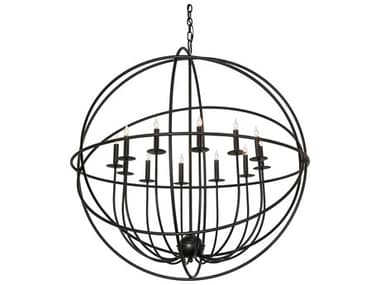 Meyda Atom Enerjisi 42" Wide 12-Light Black Globe Chandelier MY247640