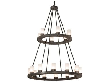 Meyda Loxley 42" Wide 18-Light8-Light Brown Glass Cylinder Tiered Chandelier MY247855