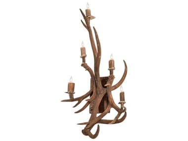 Meyda Antlers 36" Tall 5-Light Brown Wall Sconce MY247860